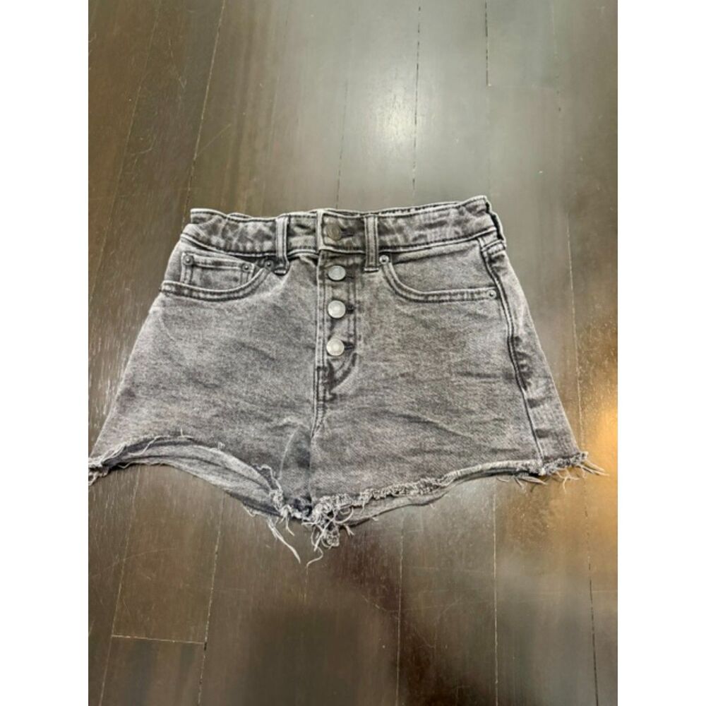 Gap Girls Size 10 Raw Hem Black Denim Shorts
